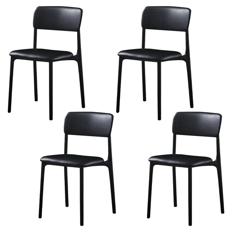 Modern Style Plastic Dining Chairs Open Back Dining Stackable Side Chairs for Kitchen