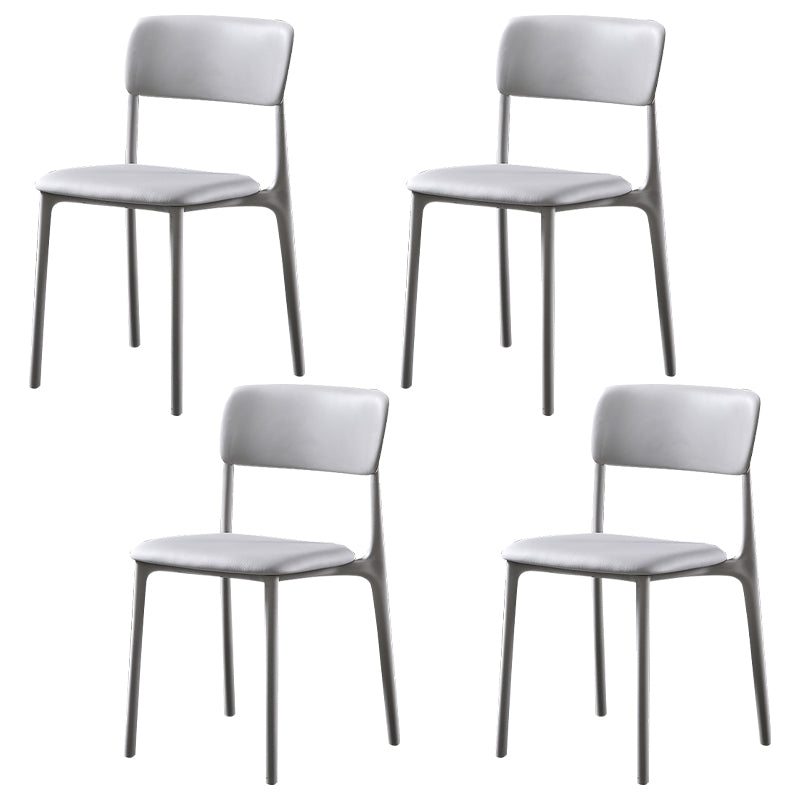 Modern Style Plastic Dining Chairs Open Back Dining Stackable Side Chairs for Kitchen