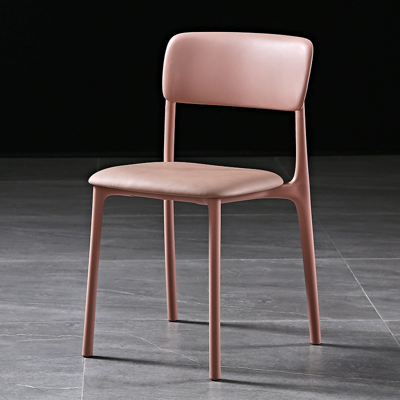 Modern Style Plastic Dining Chairs Open Back Dining Stackable Side Chairs for Kitchen