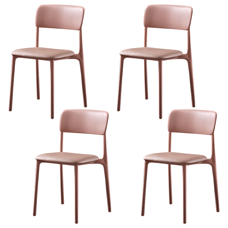 Modern Style Plastic Dining Chairs Open Back Dining Stackable Side Chairs for Kitchen