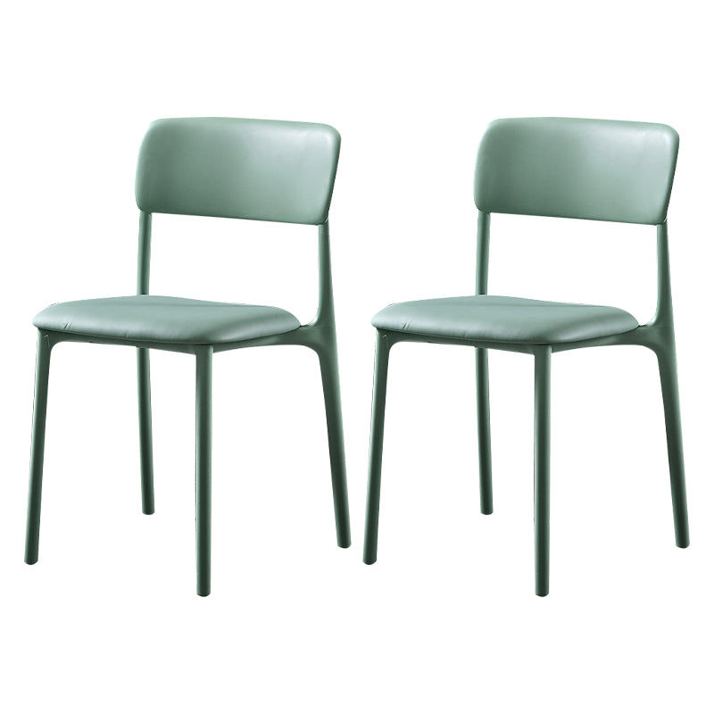 Modern Style Plastic Dining Chairs Open Back Dining Stackable Side Chairs for Kitchen