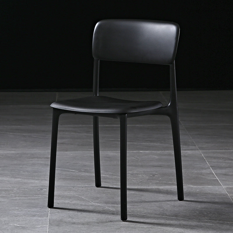 Modern Style Plastic Dining Chairs Open Back Dining Stackable Side Chairs for Kitchen