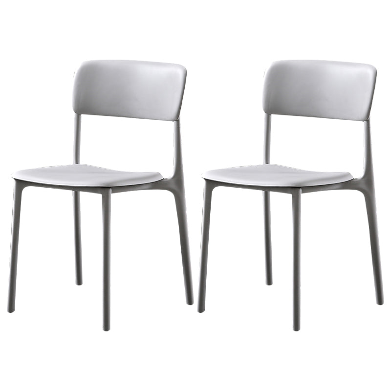 Modern Style Plastic Dining Chairs Open Back Dining Stackable Side Chairs for Kitchen