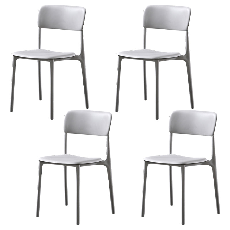Modern Style Plastic Dining Chairs Open Back Dining Stackable Side Chairs for Kitchen
