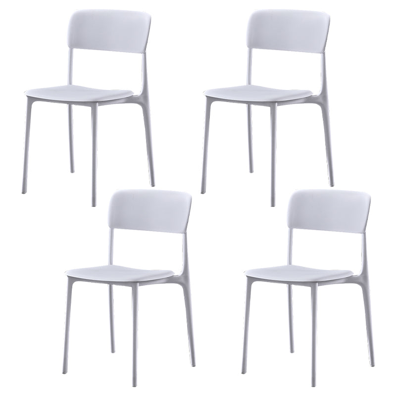 Modern Style Plastic Dining Chairs Open Back Dining Stackable Side Chairs for Kitchen