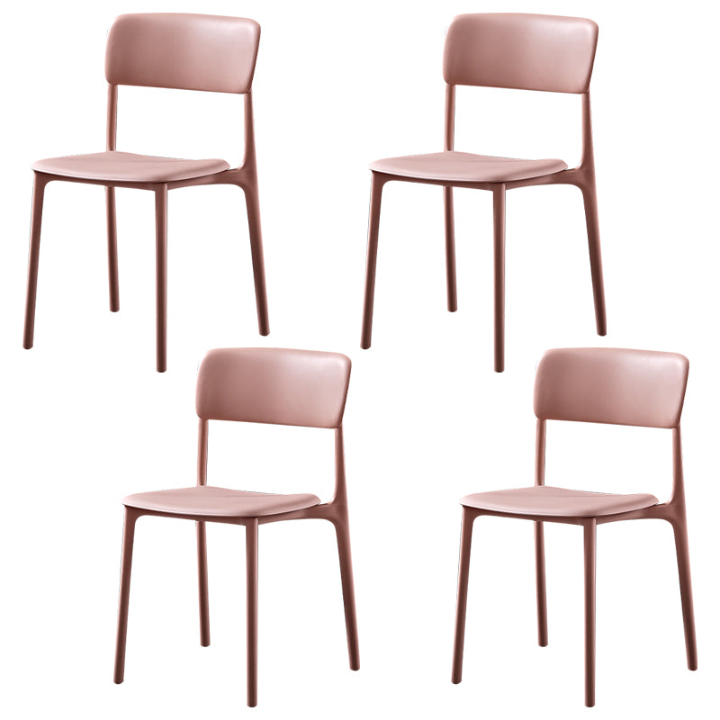 Modern Style Plastic Dining Chairs Open Back Dining Stackable Side Chairs for Kitchen