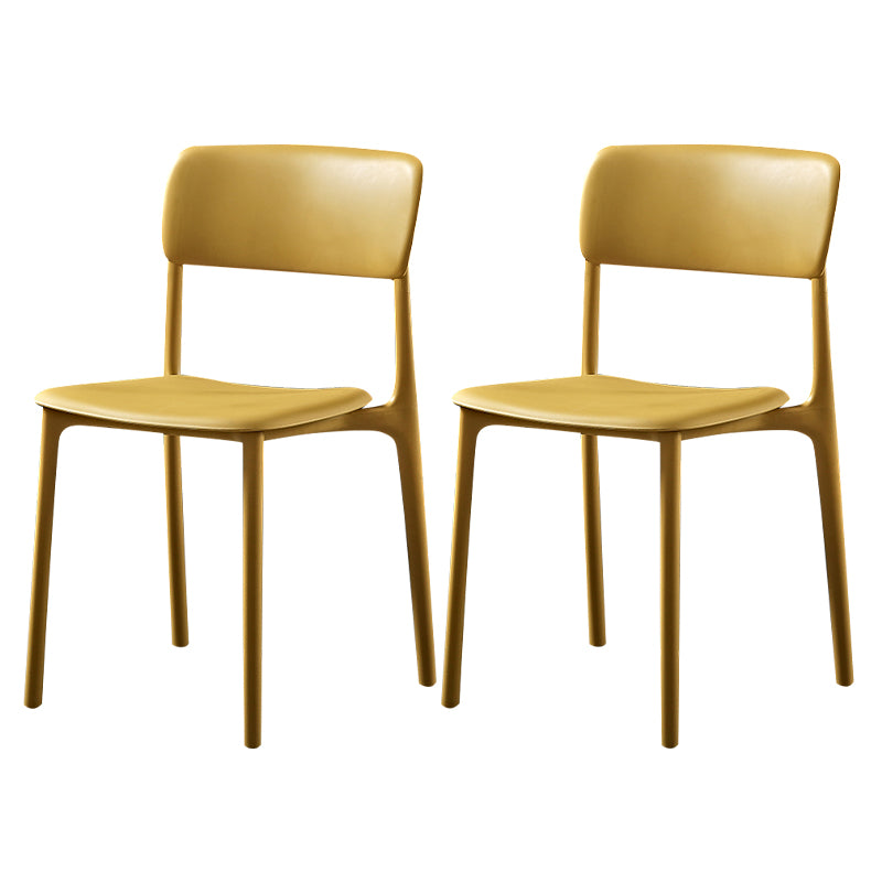 Modern Style Plastic Dining Chairs Open Back Dining Stackable Side Chairs for Kitchen