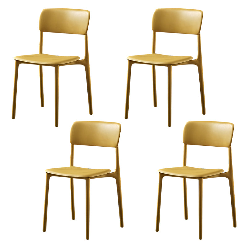 Modern Style Plastic Dining Chairs Open Back Dining Stackable Side Chairs for Kitchen