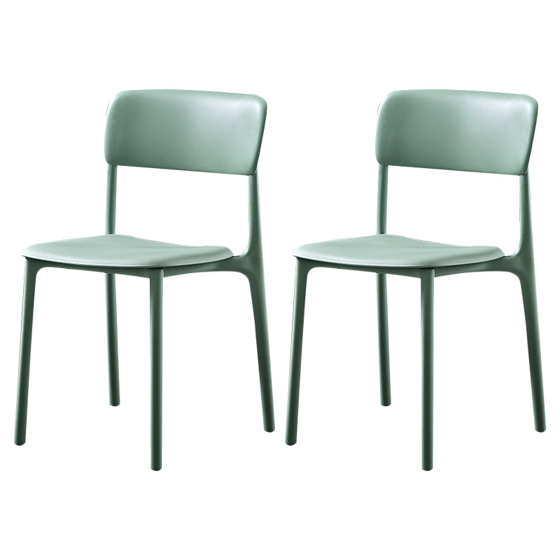 Modern Style Plastic Dining Chairs Open Back Dining Stackable Side Chairs for Kitchen