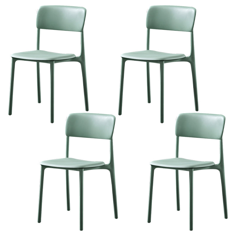 Modern Style Plastic Dining Chairs Open Back Dining Stackable Side Chairs for Kitchen