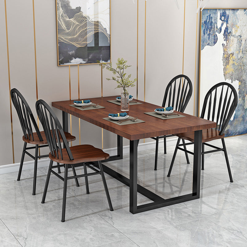 Sillas de comedor de metal estilo moderno Sillas sin brazos con respaldo Windsor para cocina (juego de 4)