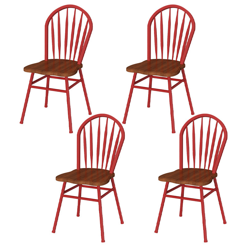 Sillas de comedor de metal estilo moderno Sillas sin brazos con respaldo Windsor para cocina (juego de 4)
