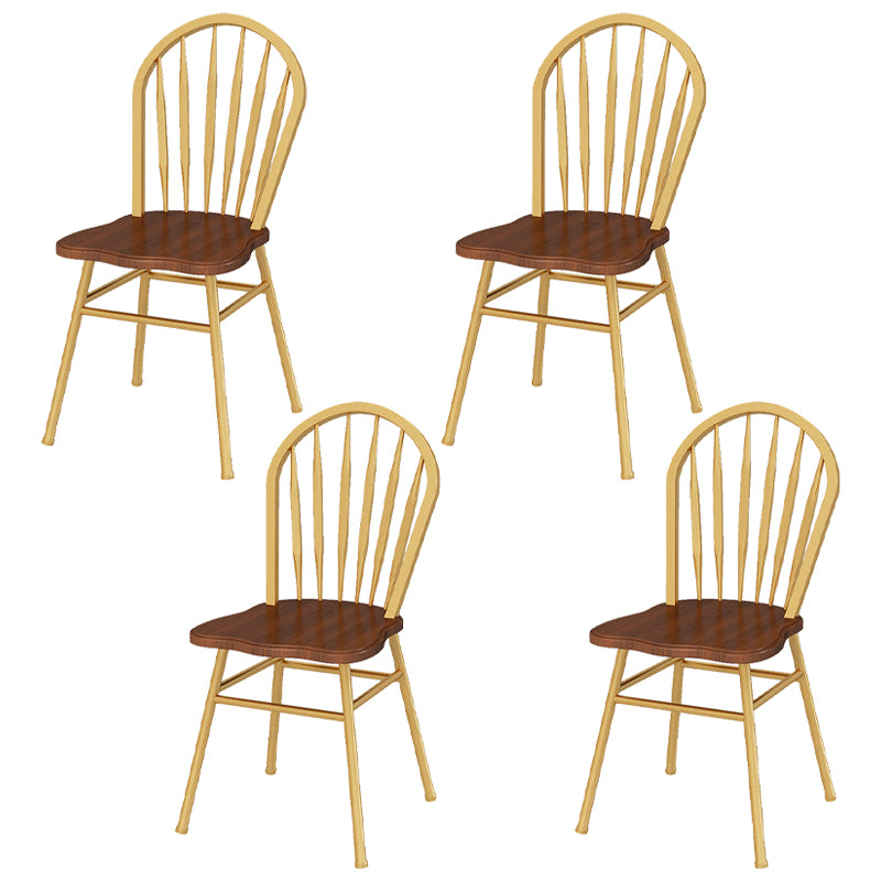 Sillas de comedor de metal estilo moderno Sillas sin brazos con respaldo Windsor para cocina (juego de 4)