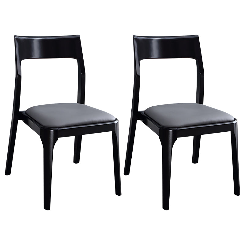 Chaises de salle à manger en bois modernes, chaise sans bras latérale à dos ouvert pour la cuisine