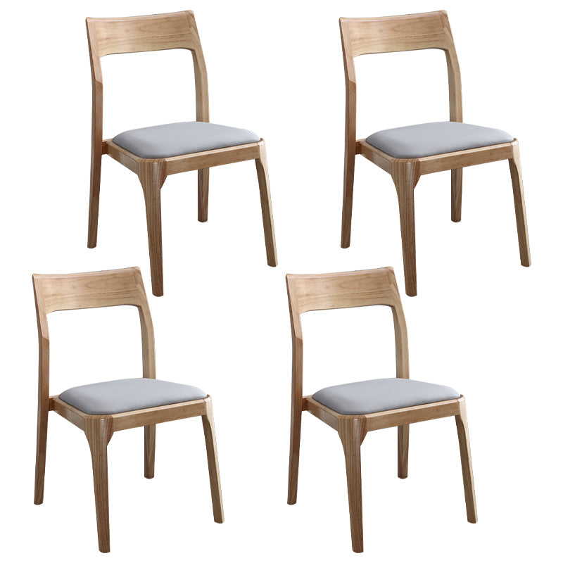 Chaises de salle à manger en bois modernes, chaise sans bras latérale à dos ouvert pour la cuisine