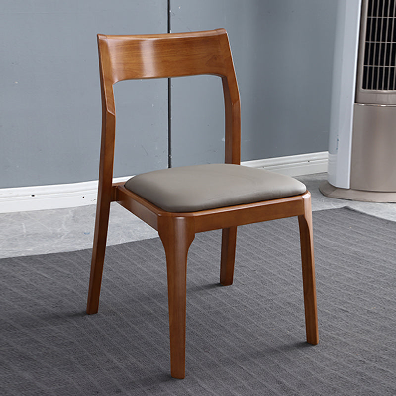 Chaises de salle à manger en bois modernes, chaise sans bras latérale à dos ouvert pour la cuisine