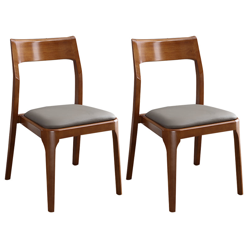 Chaises de salle à manger en bois modernes, chaise sans bras latérale à dos ouvert pour la cuisine