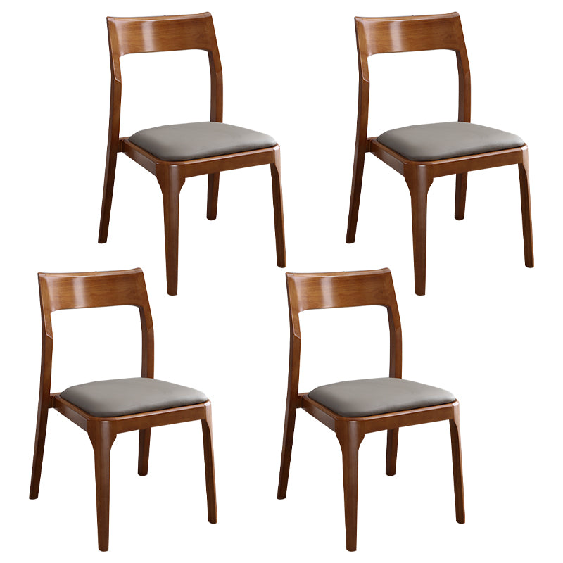 Chaises de salle à manger en bois modernes, chaise sans bras latérale à dos ouvert pour la cuisine