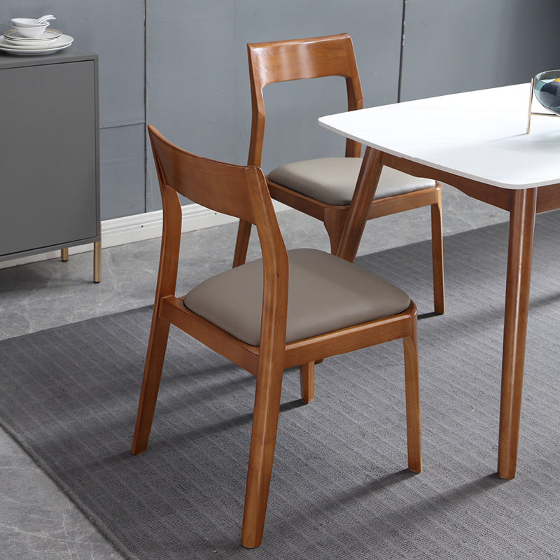 Sillas de comedor de madera modernas con respaldo abierto, silla sin brazos lateral para cocina