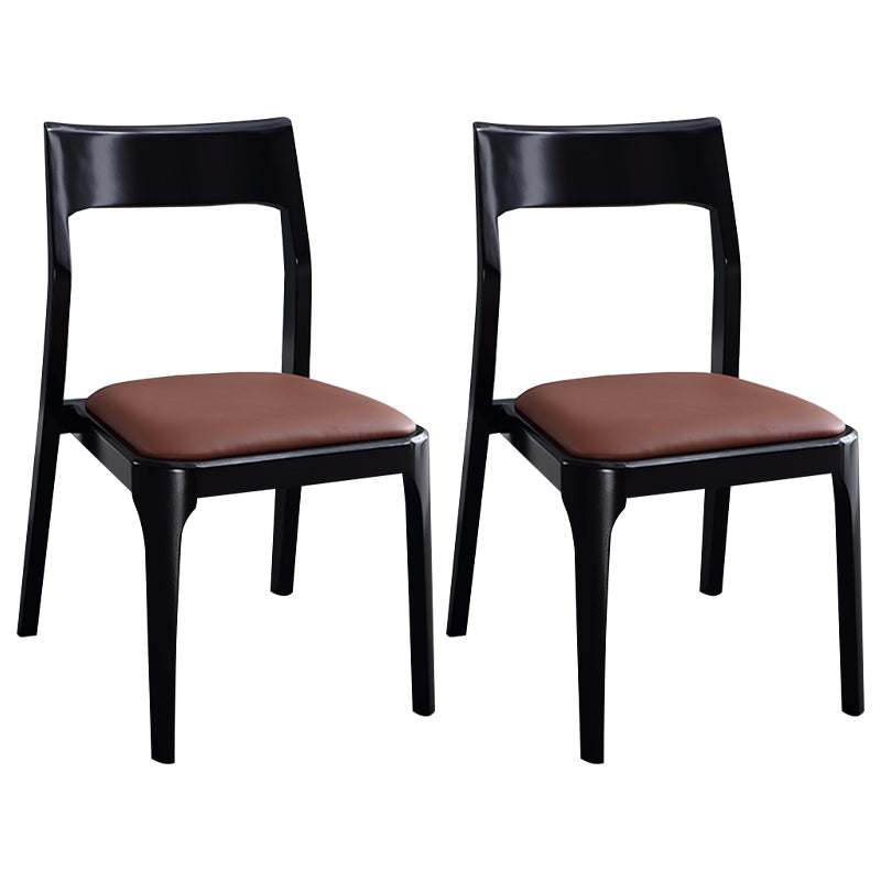 Chaises de salle à manger en bois modernes, chaise sans bras latérale à dos ouvert pour la cuisine