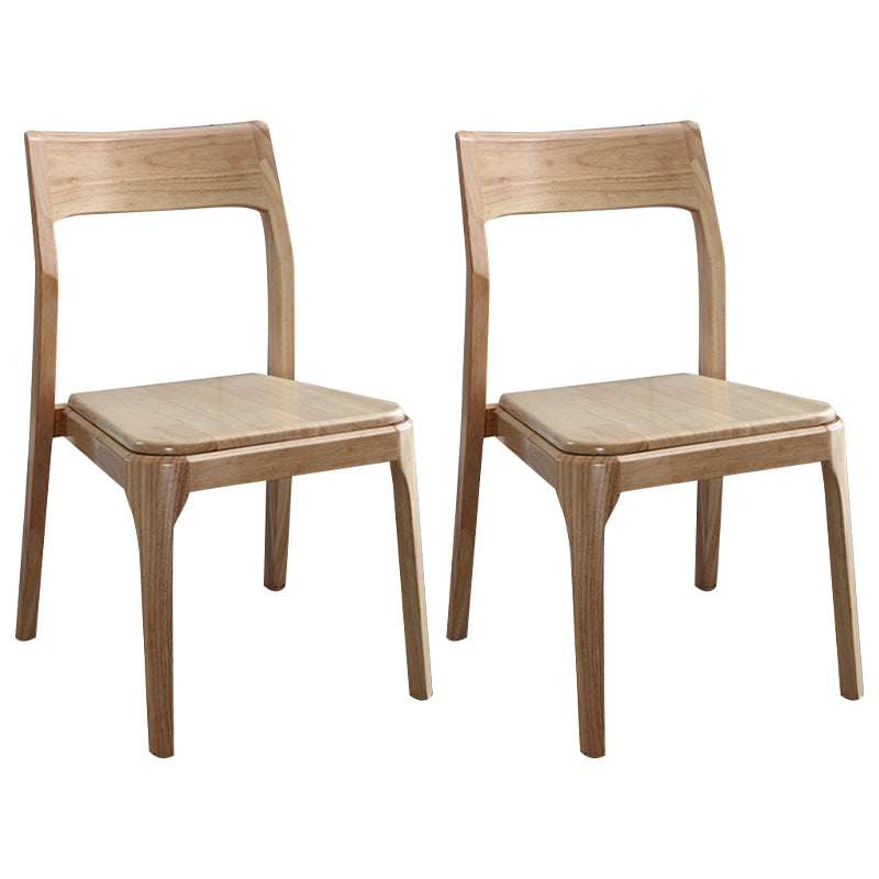 Chaises de salle à manger en bois modernes, chaise sans bras latérale à dos ouvert pour la cuisine