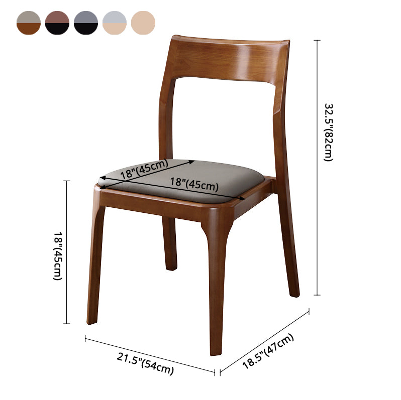 Chaises de salle à manger en bois modernes, chaise sans bras latérale à dos ouvert pour la cuisine