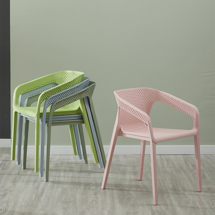 Silla de comedor de plástico de estilo moderno, sillas laterales de comedor apilables para cocina