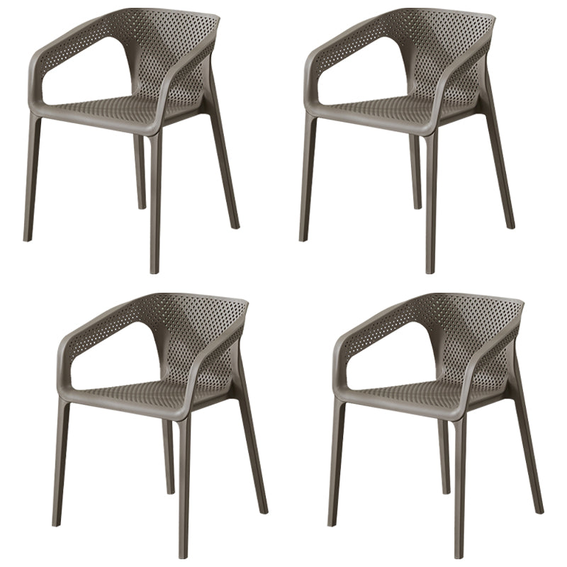 Silla de comedor de plástico de estilo moderno, sillas laterales de comedor apilables para cocina