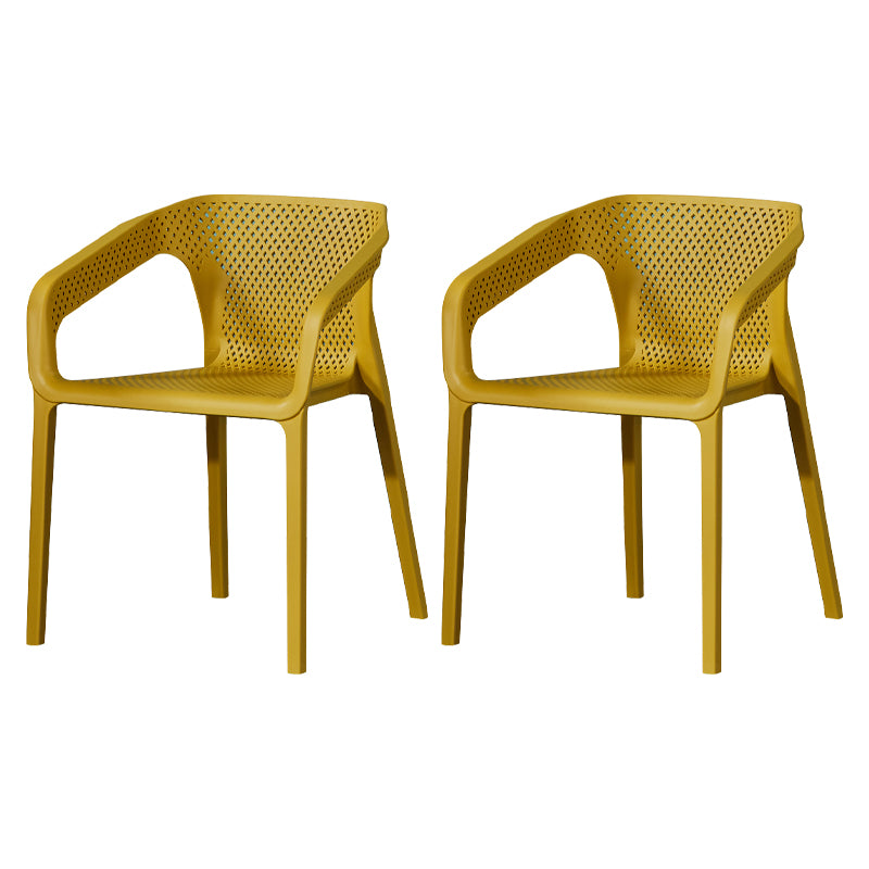 Silla de comedor de plástico de estilo moderno, sillas laterales de comedor apilables para cocina