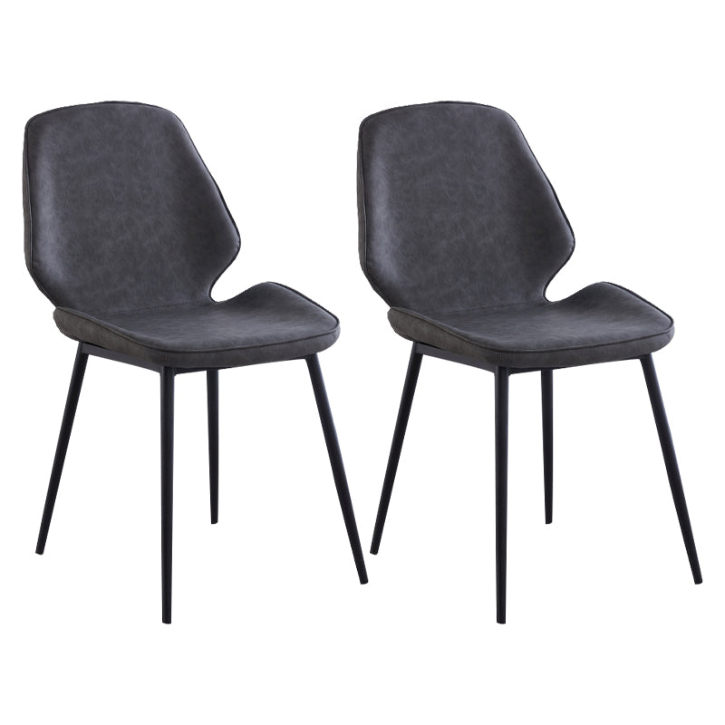 Chaise de salle à manger en métal de style contemporain, chaises latérales sans accoudoirs à oreilles pour cuisine