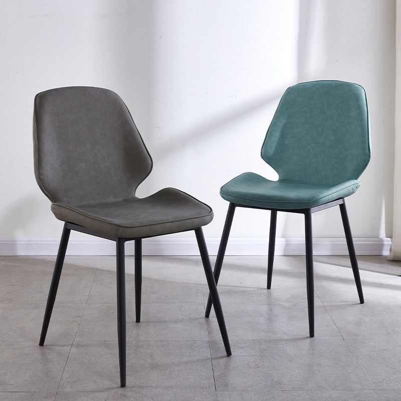 Chaise de salle à manger en métal de style contemporain, chaises latérales sans accoudoirs à oreilles pour cuisine