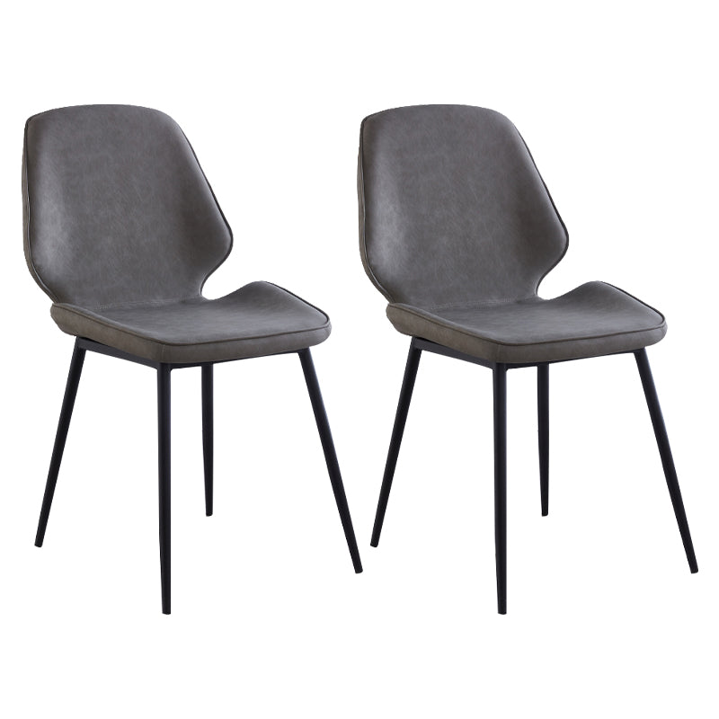 Chaise de salle à manger en métal de style contemporain, chaises latérales sans accoudoirs à oreilles pour cuisine