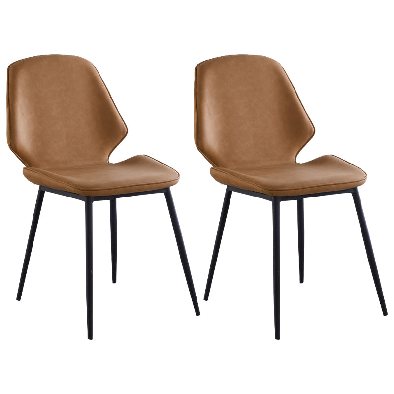 Chaise de salle à manger en métal de style contemporain, chaises latérales sans accoudoirs à oreilles pour cuisine
