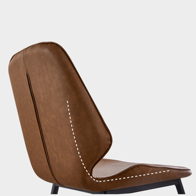 Chaise de salle à manger en métal de style contemporain, chaises latérales sans accoudoirs à oreilles pour cuisine