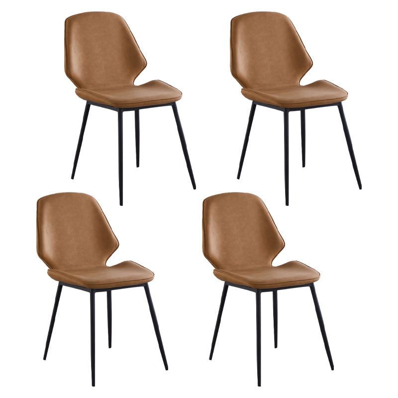 Chaise de salle à manger en métal de style contemporain, chaises latérales sans accoudoirs à oreilles pour cuisine