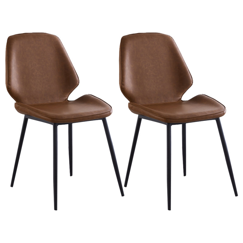 Chaise de salle à manger en métal de style contemporain, chaises latérales sans accoudoirs à oreilles pour cuisine