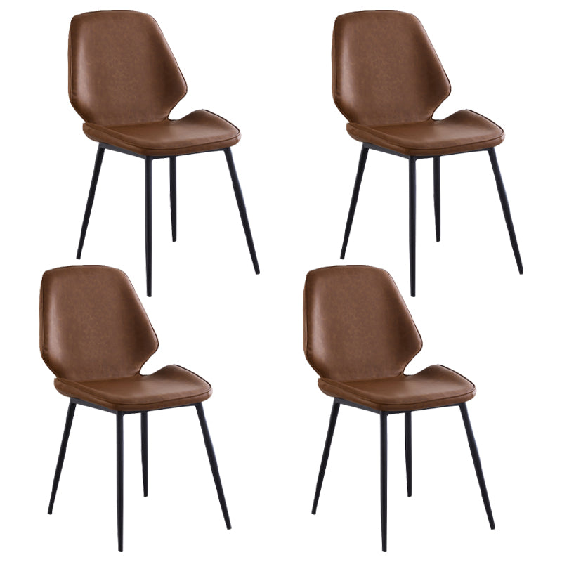 Chaise de salle à manger en métal de style contemporain, chaises latérales sans accoudoirs à oreilles pour cuisine