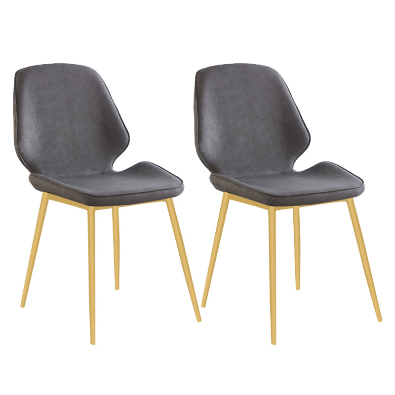 Chaise de salle à manger en métal de style contemporain, chaises latérales sans accoudoirs à oreilles pour cuisine