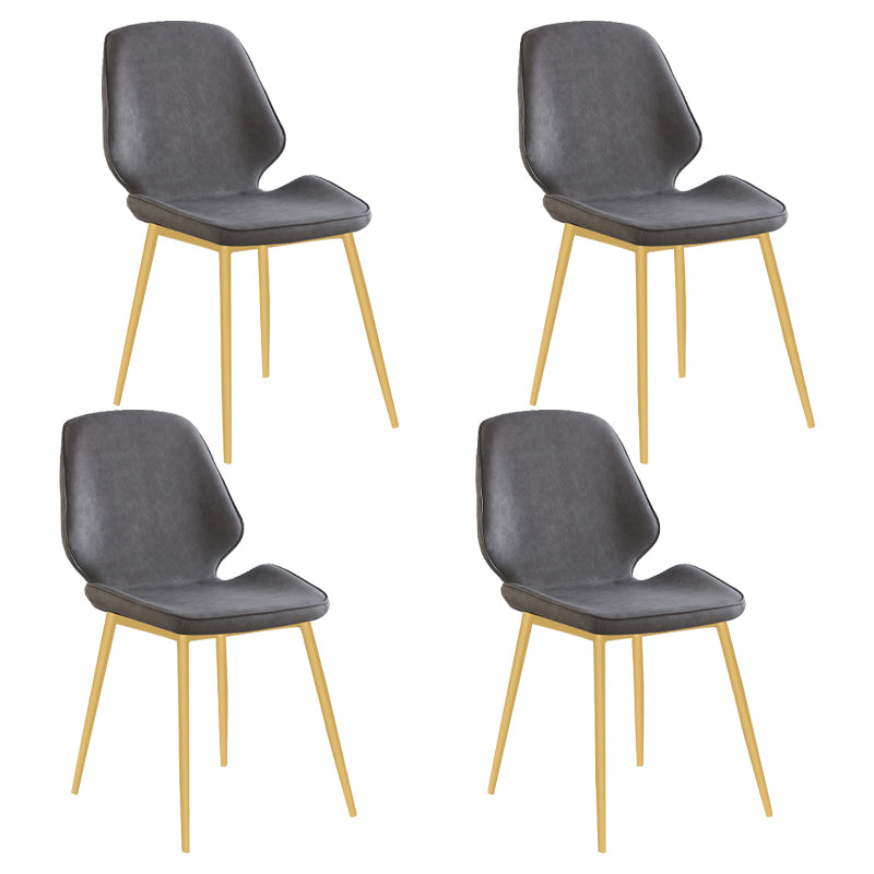 Chaise de salle à manger en métal de style contemporain, chaises latérales sans accoudoirs à oreilles pour cuisine