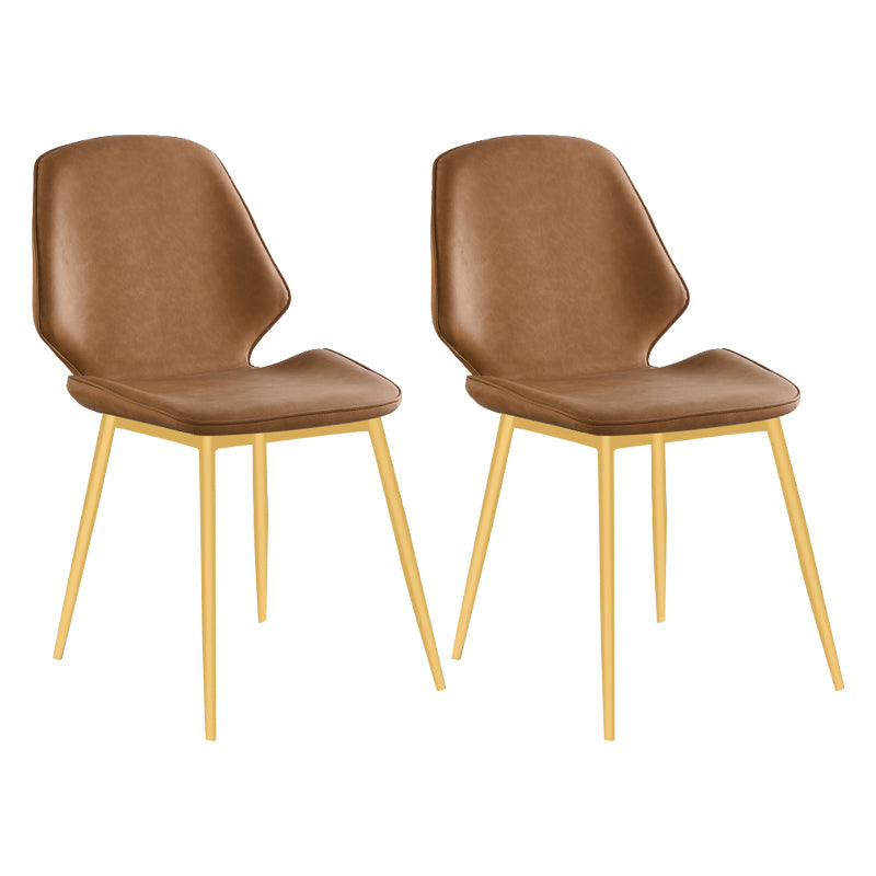 Chaise de salle à manger en métal de style contemporain, chaises latérales sans accoudoirs à oreilles pour cuisine