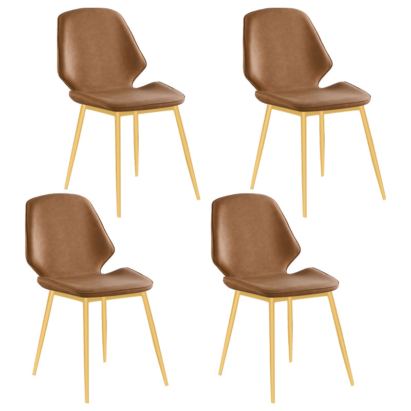 Chaise de salle à manger en métal de style contemporain, chaises latérales sans accoudoirs à oreilles pour cuisine