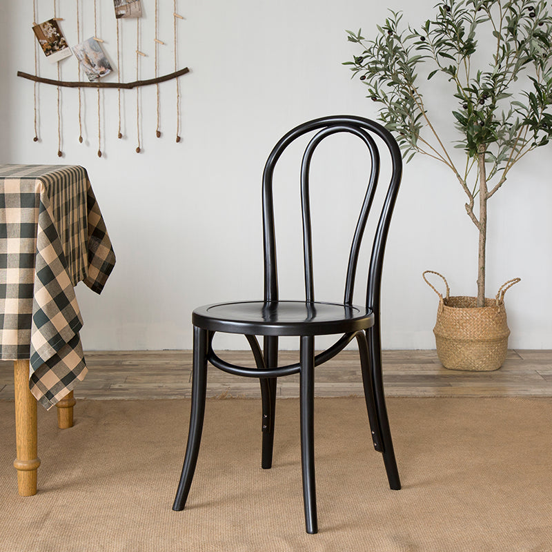 Sillas modernas de madera maciza de haya, juego de sillas laterales con respaldo Windsor para comedor y cocina