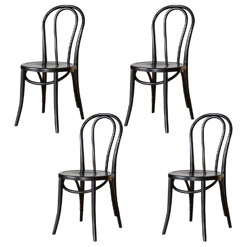 Sillas modernas de madera maciza de haya, juego de sillas laterales con respaldo Windsor para comedor y cocina
