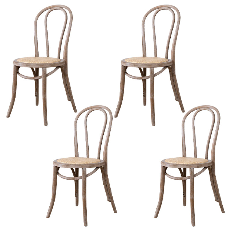 Sillas modernas de madera maciza de haya, juego de sillas laterales con respaldo Windsor para comedor y cocina