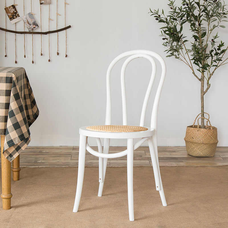 Sillas modernas de madera maciza de haya, juego de sillas laterales con respaldo Windsor para comedor y cocina