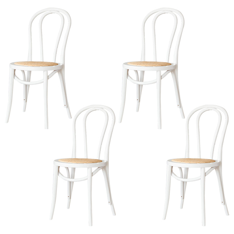 Sillas modernas de madera maciza de haya, juego de sillas laterales con respaldo Windsor para comedor y cocina