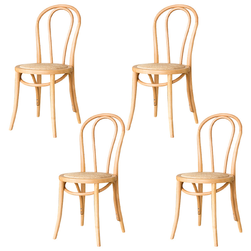 Sillas modernas de madera maciza de haya, juego de sillas laterales con respaldo Windsor para comedor y cocina