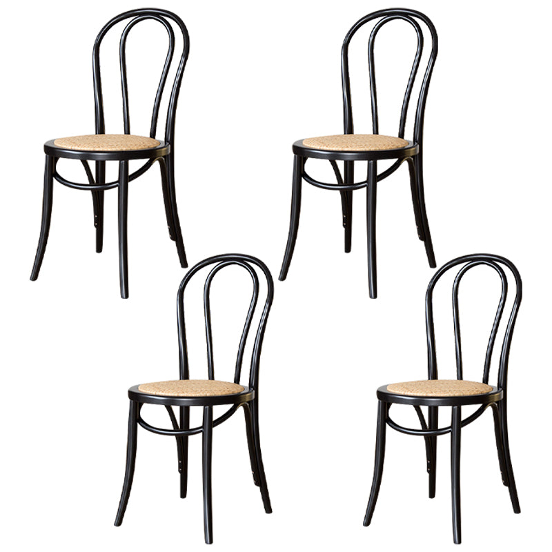 Sillas modernas de madera maciza de haya, juego de sillas laterales con respaldo Windsor para comedor y cocina