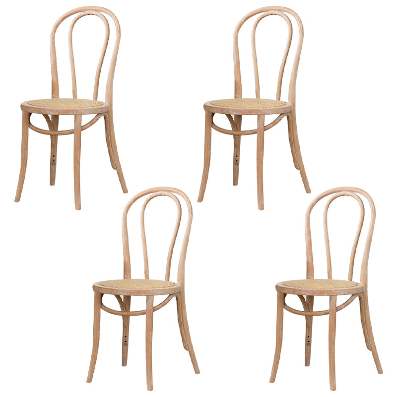 Sillas modernas de madera maciza de haya, juego de sillas laterales con respaldo Windsor para comedor y cocina