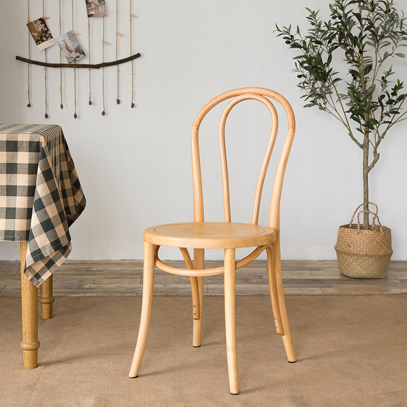 Sillas modernas de madera maciza de haya, juego de sillas laterales con respaldo Windsor para comedor y cocina